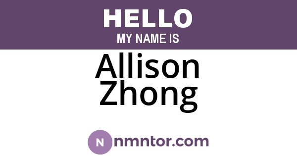 Allison Zhong