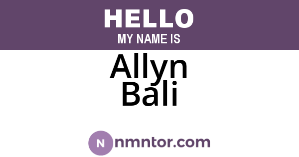 Allyn Bali