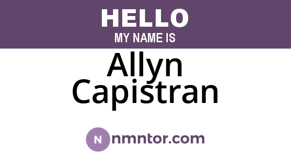 Allyn Capistran