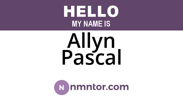 Allyn Pascal