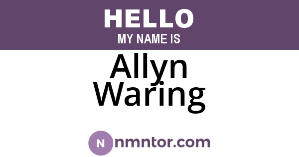 Allyn Waring