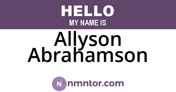 Allyson Abrahamson