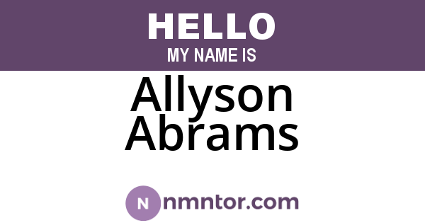 Allyson Abrams