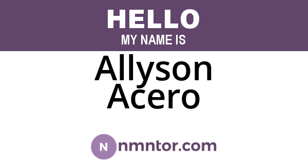 Allyson Acero
