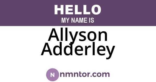 Allyson Adderley
