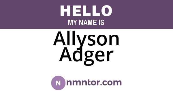 Allyson Adger
