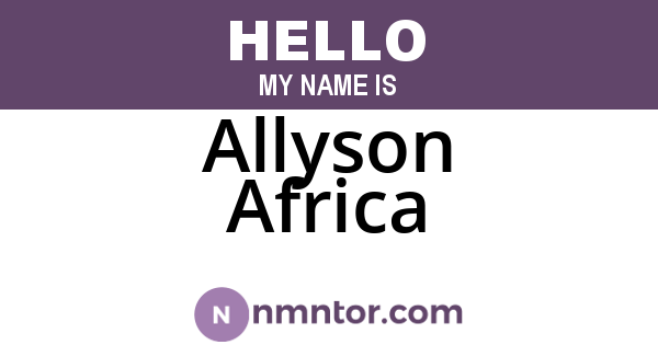 Allyson Africa