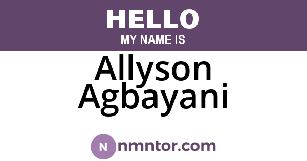 Allyson Agbayani