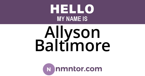 Allyson Baltimore