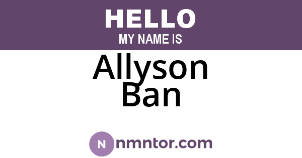 Allyson Ban
