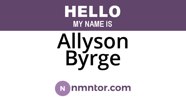 Allyson Byrge