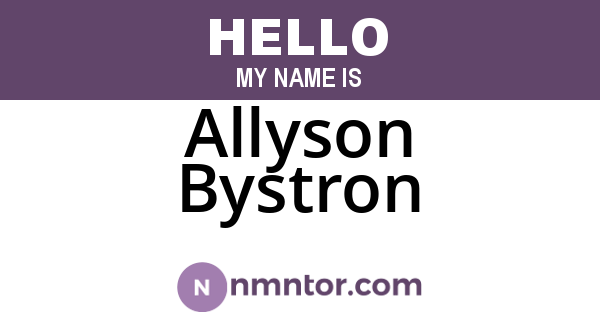 Allyson Bystron
