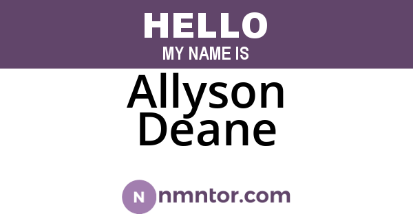 Allyson Deane
