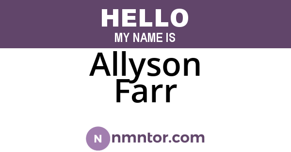 Allyson Farr