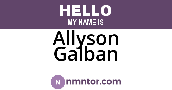 Allyson Galban
