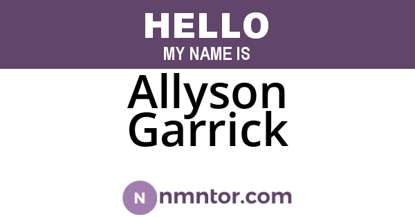 Allyson Garrick