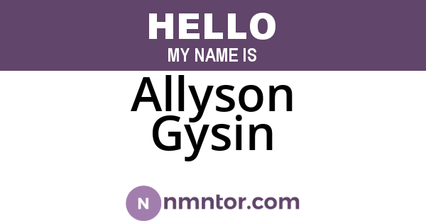 Allyson Gysin