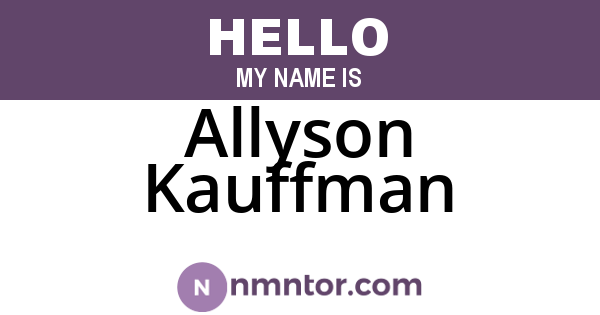 Allyson Kauffman