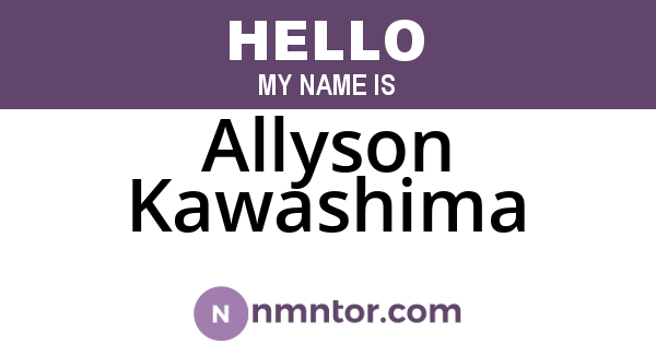 Allyson Kawashima