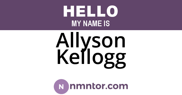 Allyson Kellogg