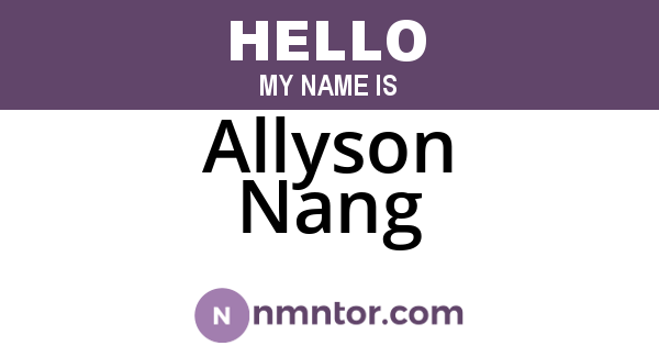 Allyson Nang