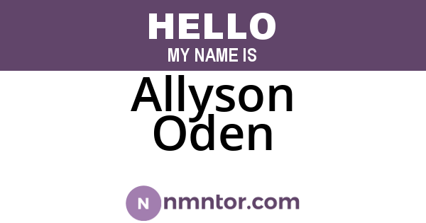 Allyson Oden