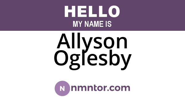 Allyson Oglesby