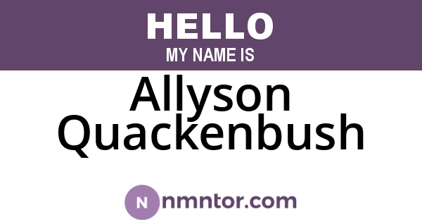 Allyson Quackenbush