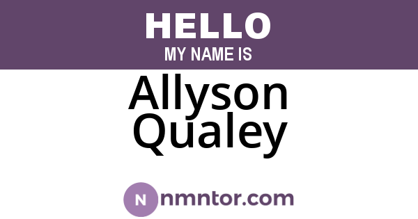 Allyson Qualey