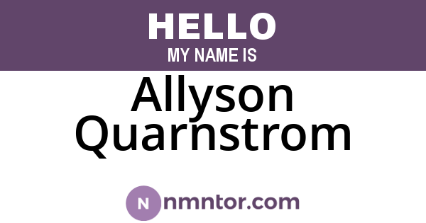 Allyson Quarnstrom