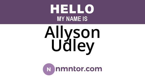 Allyson Udley