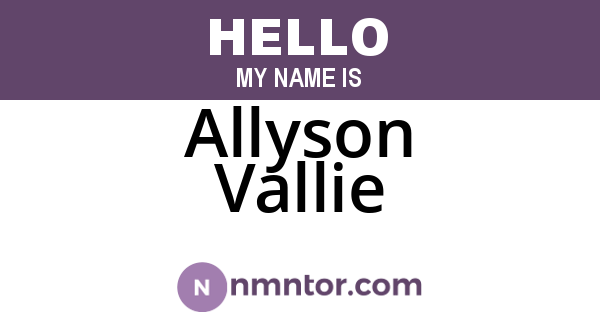 Allyson Vallie