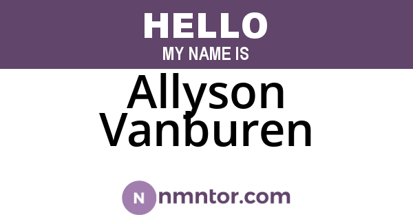 Allyson Vanburen