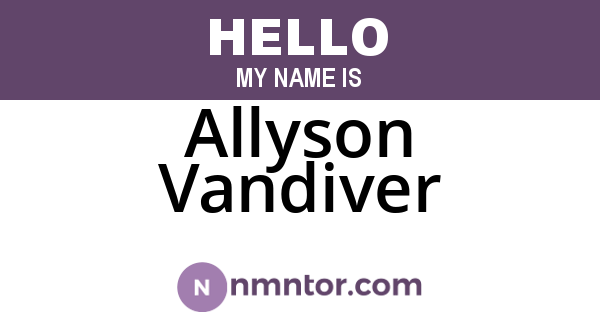 Allyson Vandiver