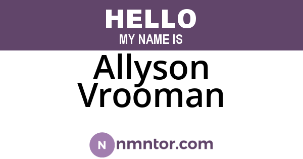 Allyson Vrooman