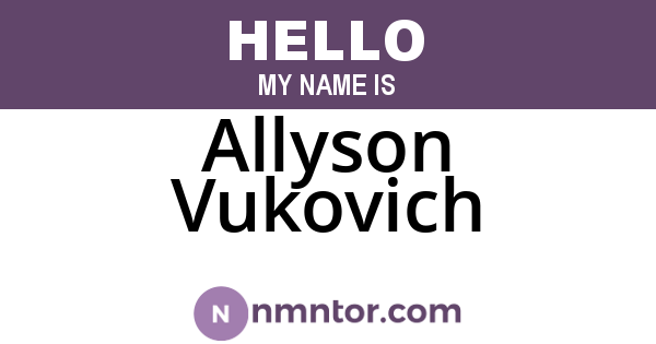 Allyson Vukovich