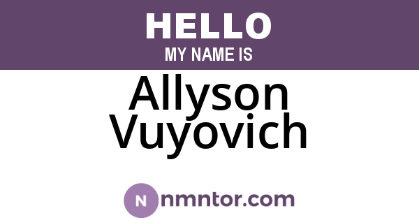 Allyson Vuyovich