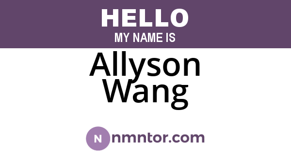 Allyson Wang