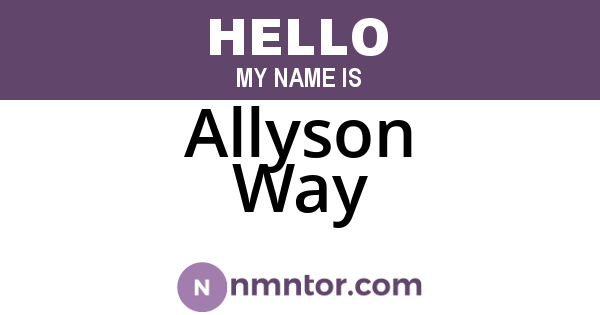 Allyson Way