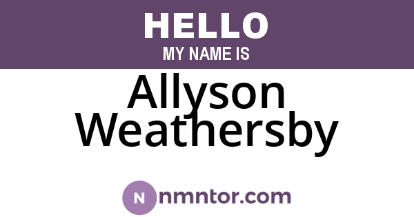 Allyson Weathersby