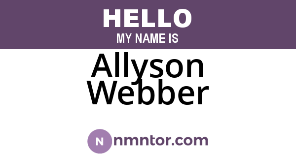 Allyson Webber