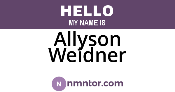 Allyson Weidner