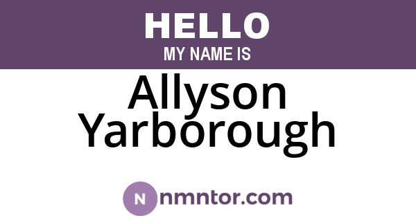 Allyson Yarborough
