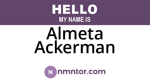 Almeta Ackerman