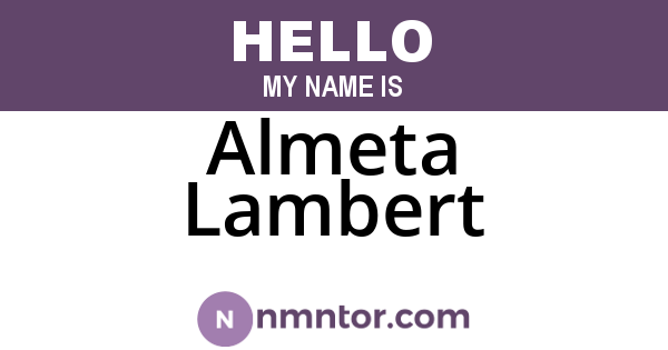 Almeta Lambert