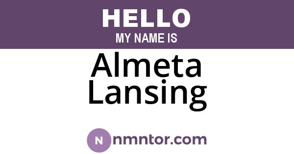 Almeta Lansing