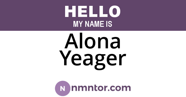 Alona Yeager