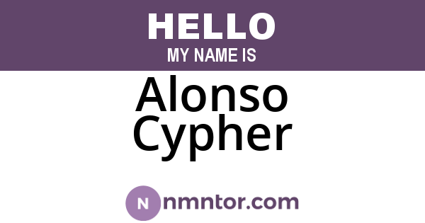 Alonso Cypher