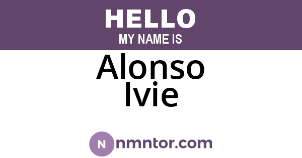 Alonso Ivie