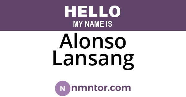 Alonso Lansang